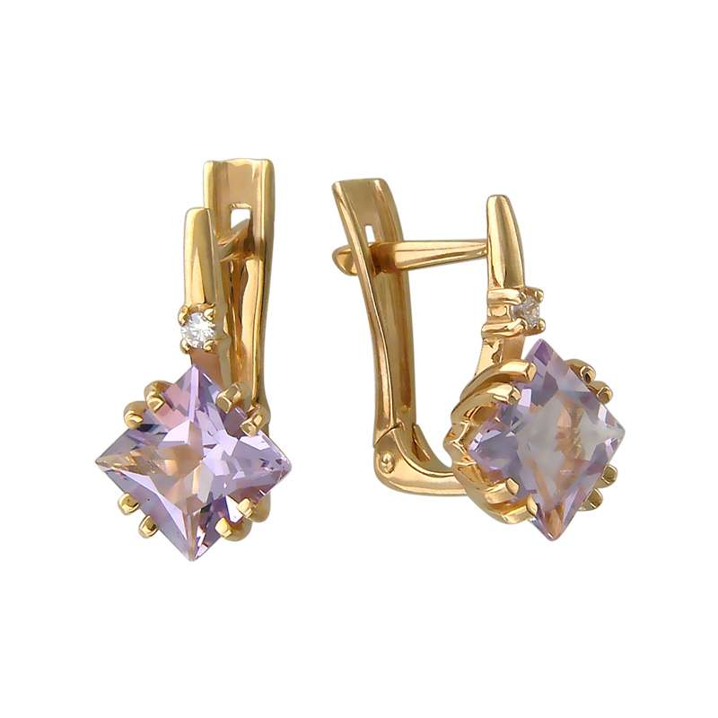 Серьги с аметистами 44-16С313119-F