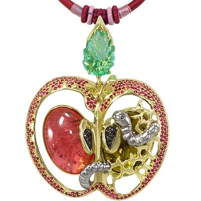 Подвеска с турмалинами aЯблокоa