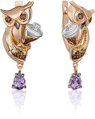 Серьги с аметистами 2444993