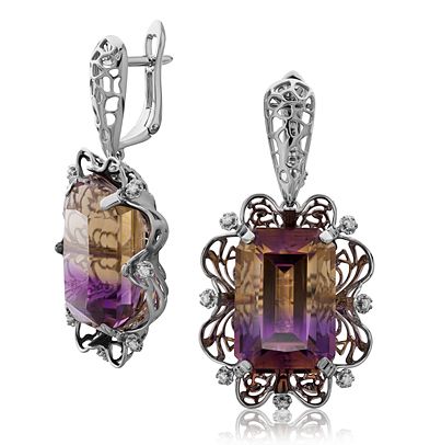 Серьги с аметринами 2480046