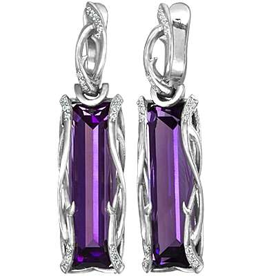 Серьги с аметистами 742