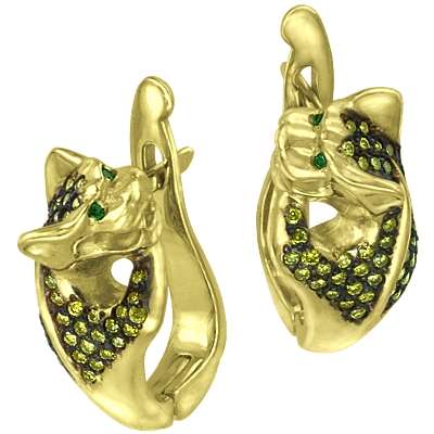 Серьги с цаворитом 292