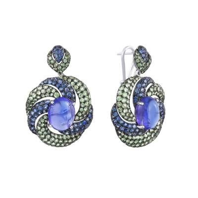 Серьги с Танзанитом ER-34217_SR_GLSA_TA_TV_WG