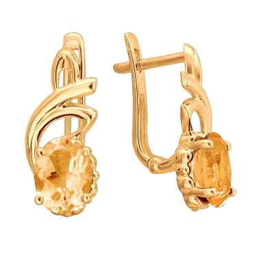 Серьги с цитринами 01С3112180-6