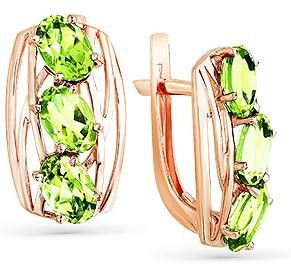Серьги с хризолитами 2138118