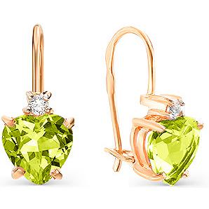 Серьги с хризолитами 2463924