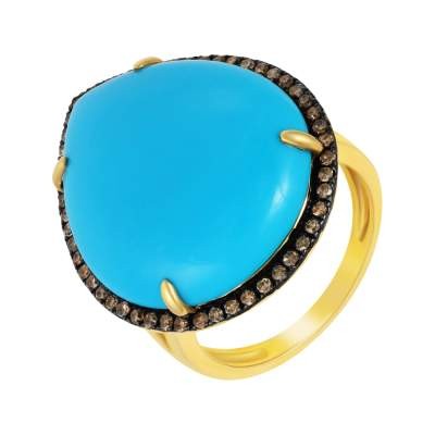 Кольцо с Бирюзой R48270B0S14YB002_DN_TQ_YG