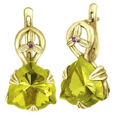 Серьги с цитринами 255