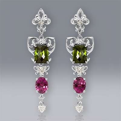 Серьги с турмалином aВинтажa