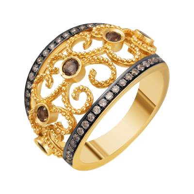 Кольцо с раухтопазом R36376_DN_SQ_YG