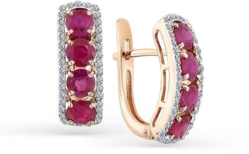 Серьги с рубинами 2164733