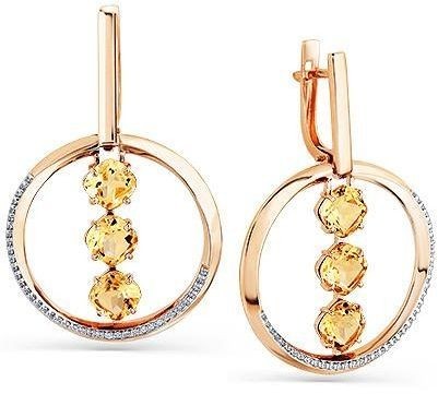 Серьги с цитринами 2136467