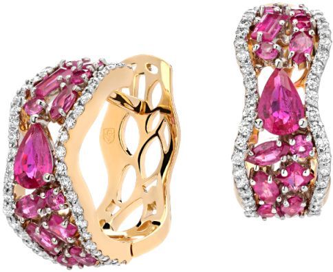Серьги с рубинами 01С684250-4