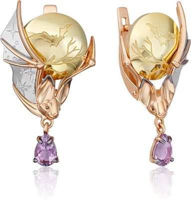 Серьги с аметистами 2445002