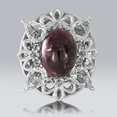 Кольцо с Турмалином aСнежная королеваa