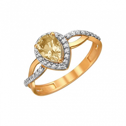 Кольцо с Цитрином 01К3110953-5