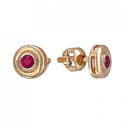 Серьги с рубинами 01С517568