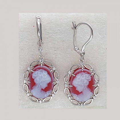 Серьги с агатами 01С427008-2