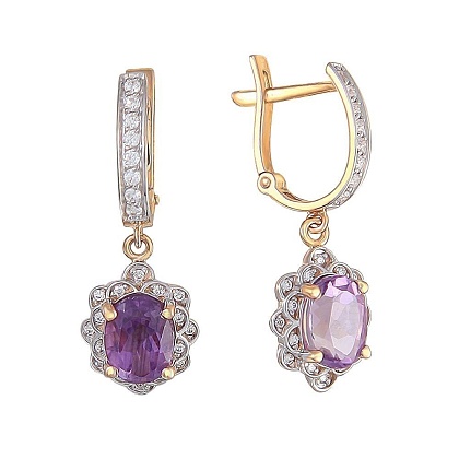 Серьги с аметистами 01С3110973-2