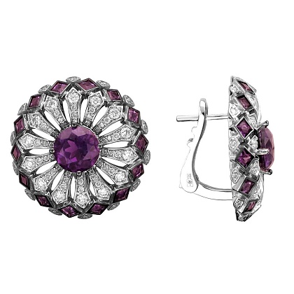 Серьги с аметистами 01С6211726-3