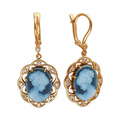 Серьги с агатами 01С417009-1
