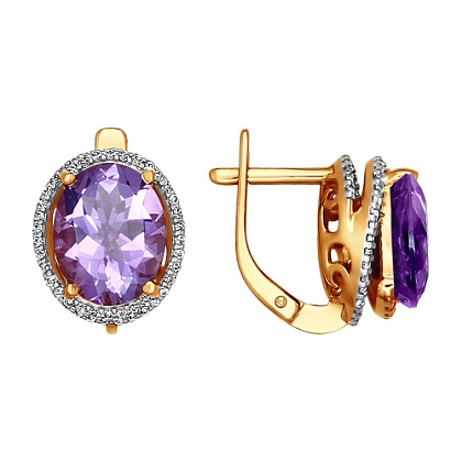 Серьги с аметистами 723610