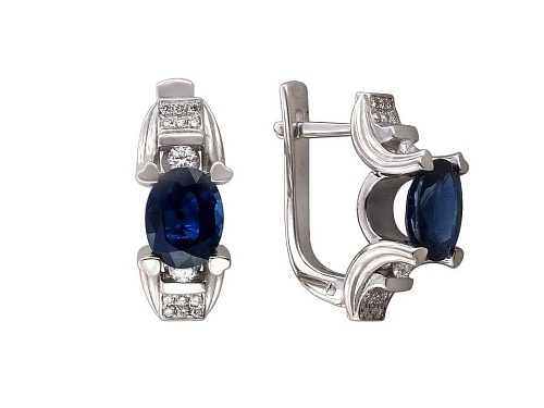 Серьги с сапфиром 01С676313