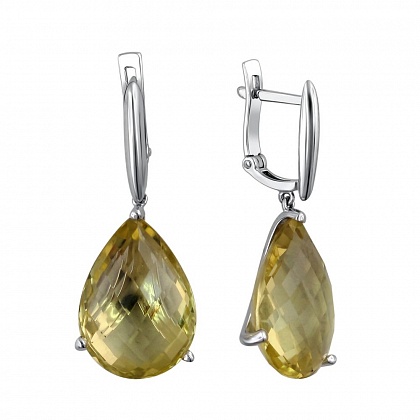 Серьги с кварцем 01С325074-2