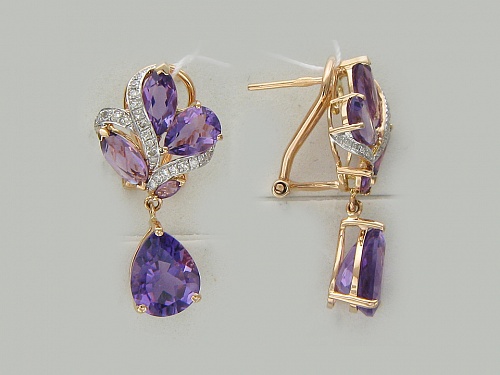 Серьги с аметистами Ж7С6111285