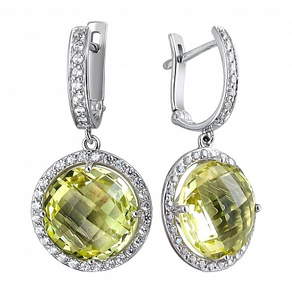 Серьги с кварцем 01С325073-4