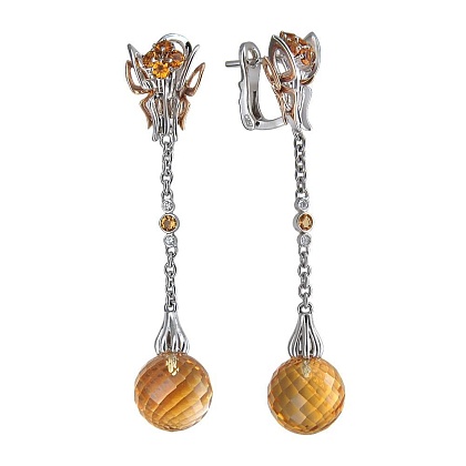 Серьги с цитринами 01С6610165-1