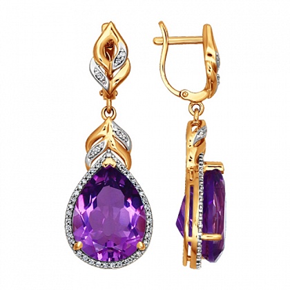 Серьги с аметистами 723553
