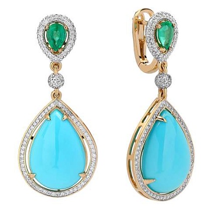 Серьги с изумрудами 01С6312117-1