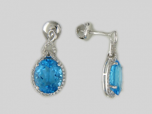 Серьги с топазами Ж7С6211406
