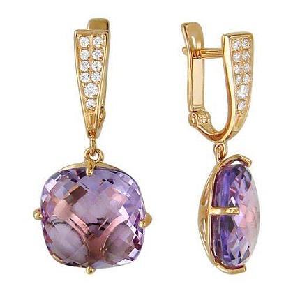 Серьги с аметистами 01С315078-2