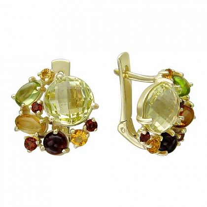 Серьги с цитринами 01С336230