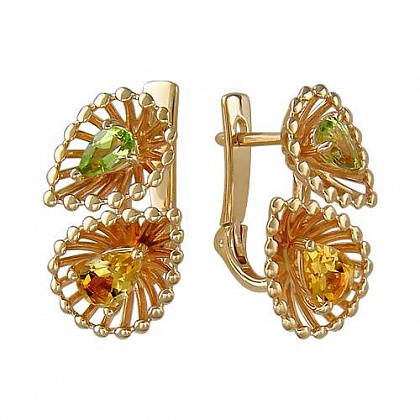 Серьги с цитринами 01С318009