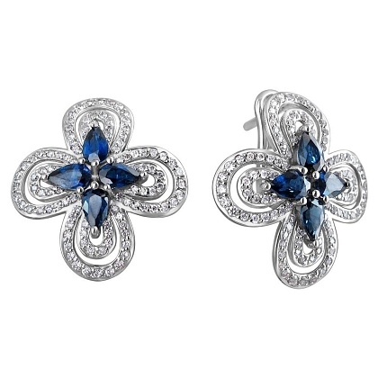 Серьги с сапфиром 01С624949-1