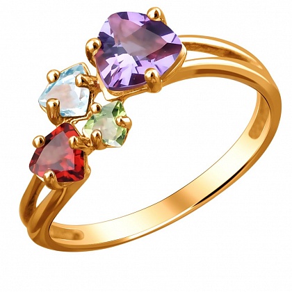 Кольцо с Хризолитом 01К315674-5