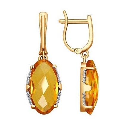 Серьги с цитринами 724104