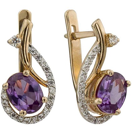 Серьги с александритами 2183348