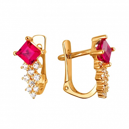Серьги с рубинами 01С215401-1