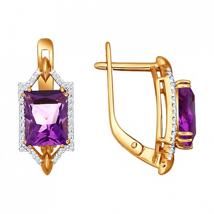 Серьги с аметистами 723275