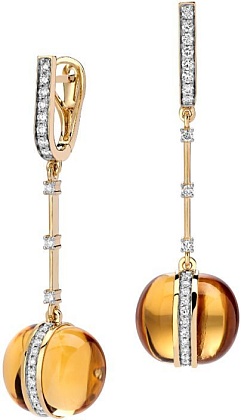 Серьги с цитринами 01С6312459-1