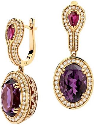 Серьги с аметистами 01С646786-5