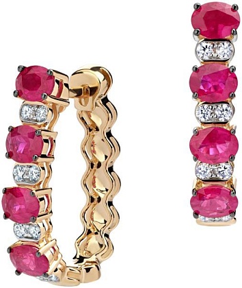 Серьги с рубинами 01С6313042-2