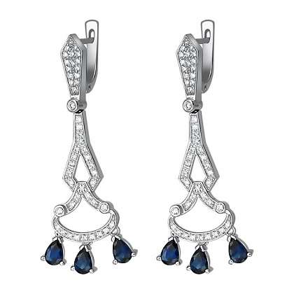 Серьги с сапфиром 01С672272-1