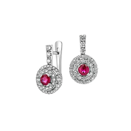 Серьги с рубинами 01С625251-3