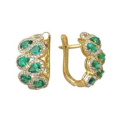 Серьги с изумрудами 01С637033-2