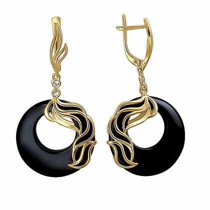 Серьги с агатами 01С4310122-1